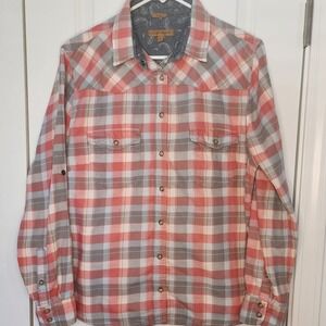 Jachs Girlfriend Womens Plaid Western Shirt Long Sleeve Button Up Size L